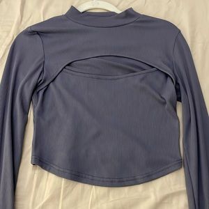 SHEIN mock neck cutout crop top